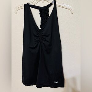 3 for $24! FILA Women's Black Ruched Tank Top